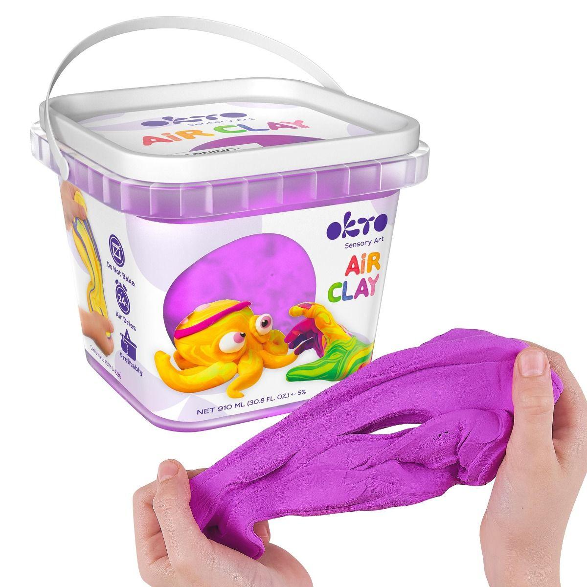  Air Clay pentru modelaj, 200g, Okto - Mov