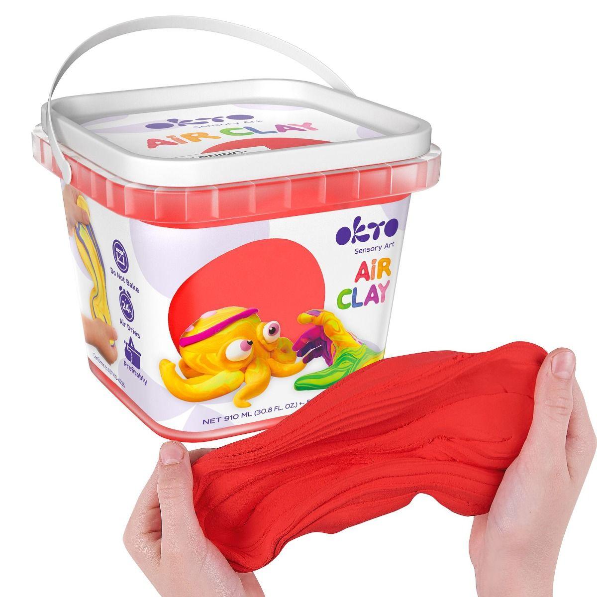  Air Clay pentru modelaj, 200g, Okto - Rosu