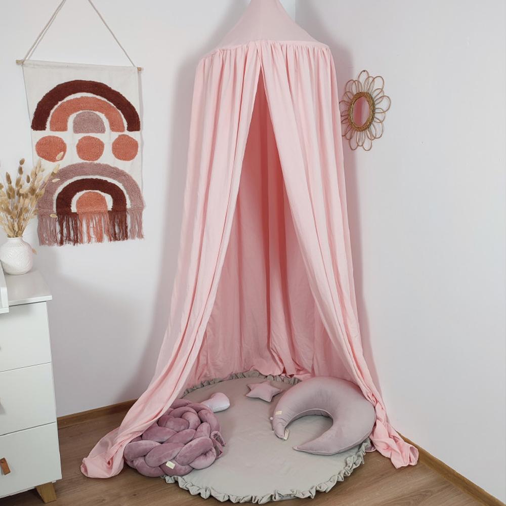 Baldachin suspendat din Muselina, Koell, cu Suport metalic, Roz - 8128