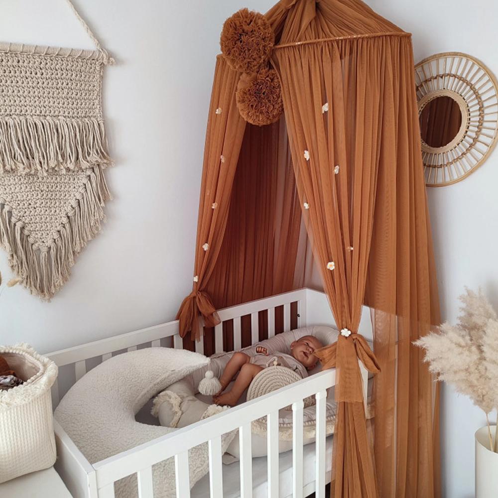 Baldachin suspendat din Tul, Koell, cu Suport metalic, Cinnamon - 2382