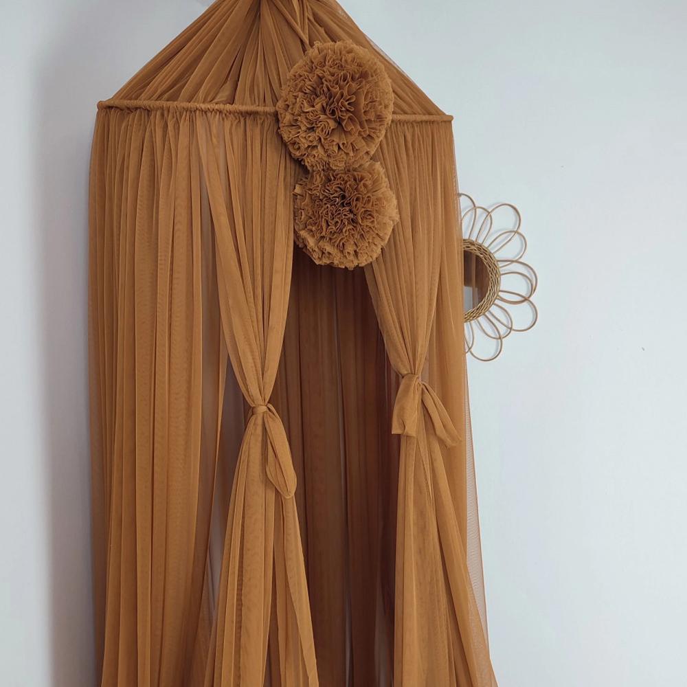Baldachin suspendat din Tul, Koell, cu Suport metalic, Cinnamon - 2383