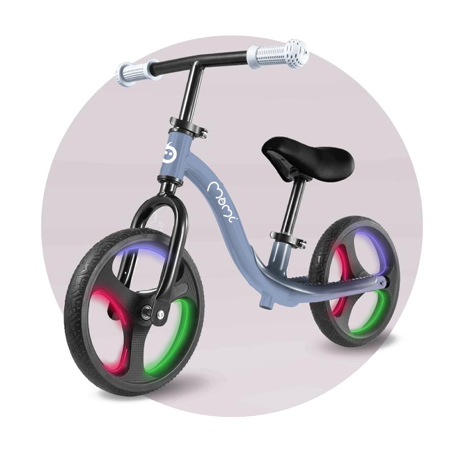 Bicicleta fara pedale cu roti led, Momi Isoka - Albastru - 276