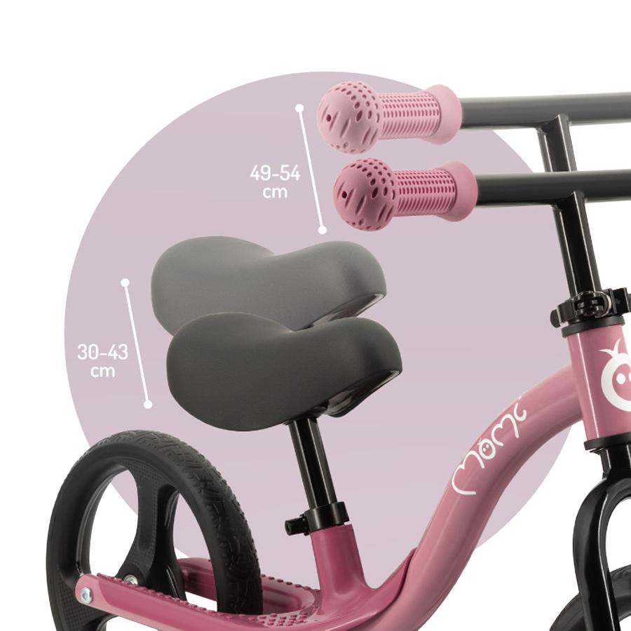Bicicleta fara pedale cu roti led, Momi Isoka - Roz - 6817