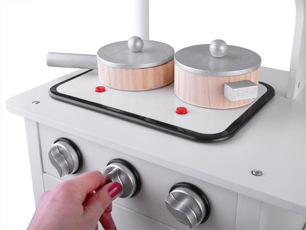 Bucatarie din lemn pentru copii, cu sunete realiste, accesorii, 85 x 60 x 30 cm, Jokomisiada - 8269