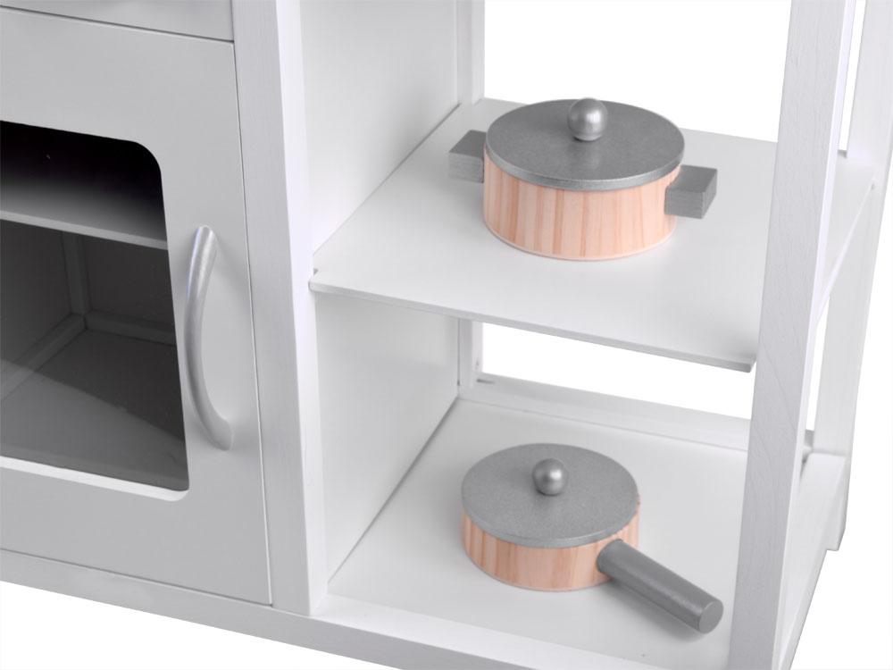 Bucatarie din lemn pentru copii, cu sunete realiste, accesorii, 85 x 60 x 30 cm, Jokomisiada - 8271