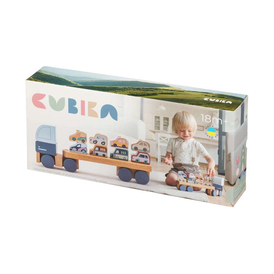  Camion pentru mașini  - jucărie din lemn Cubika 