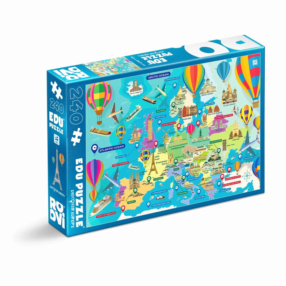  Descoperă Europa - puzzle educativ 240 piese