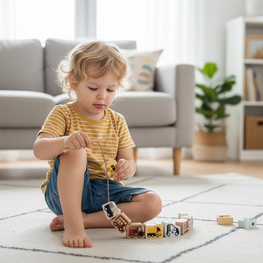 Mașinuțe Zburătoare - Joc de îndemânare din lemn, Cubika - 2944