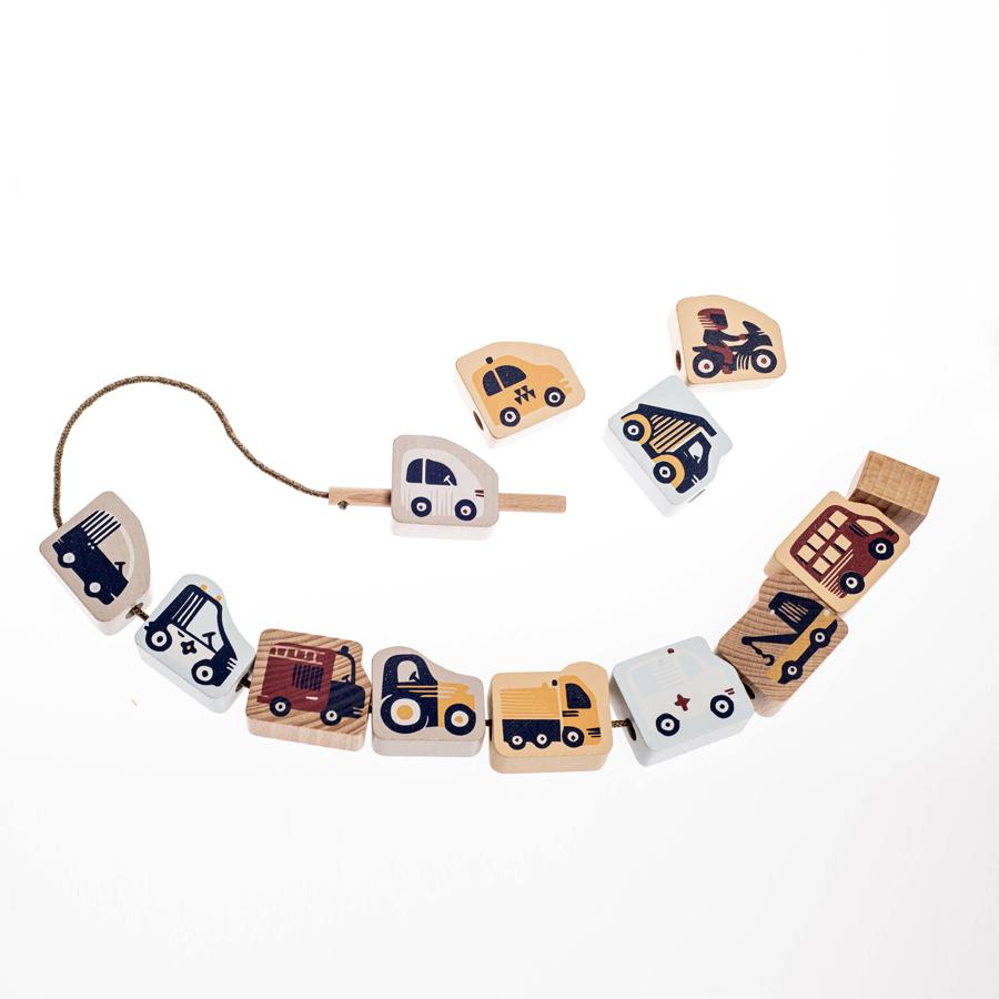 Mașinuțe Zburătoare - Joc de îndemânare din lemn, Cubika - 2946