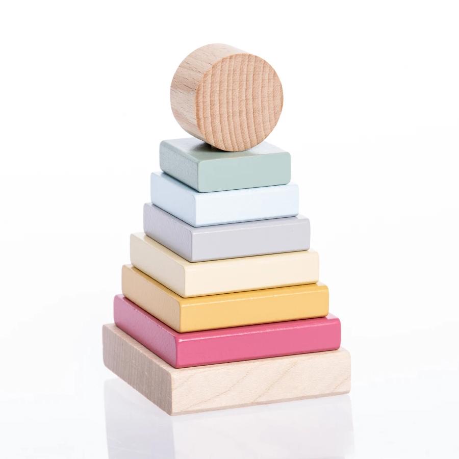 Piramida culorilor pastelate - jucarie din lemn Cubika - 188