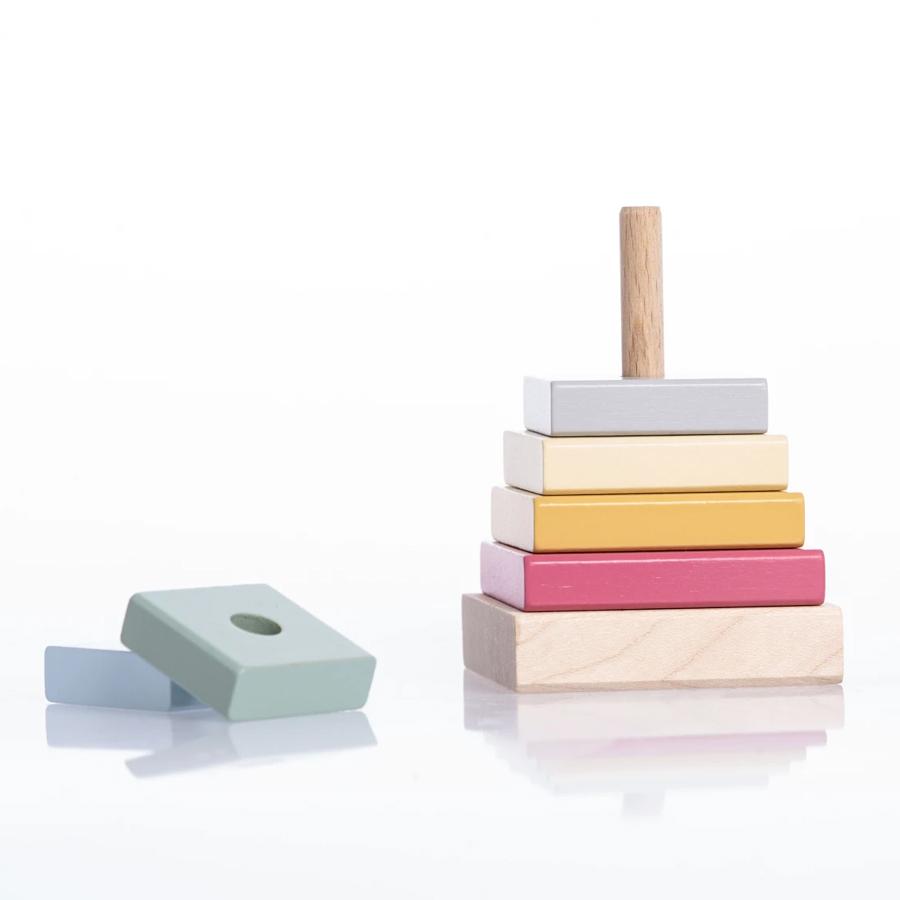 Piramida culorilor pastelate - jucarie din lemn Cubika - 189