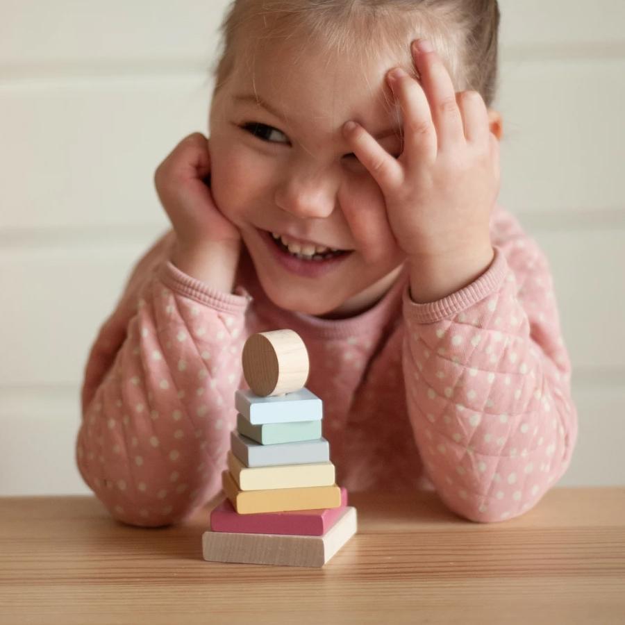 Piramida culorilor pastelate - jucarie din lemn Cubika - 191