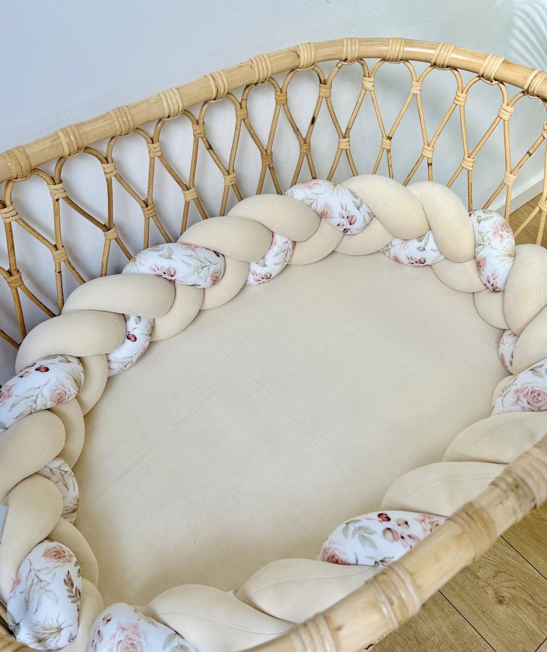 Protectie impletita din bumbac catifelat, Sparrow, Almond Flowers, 340cm - 1120