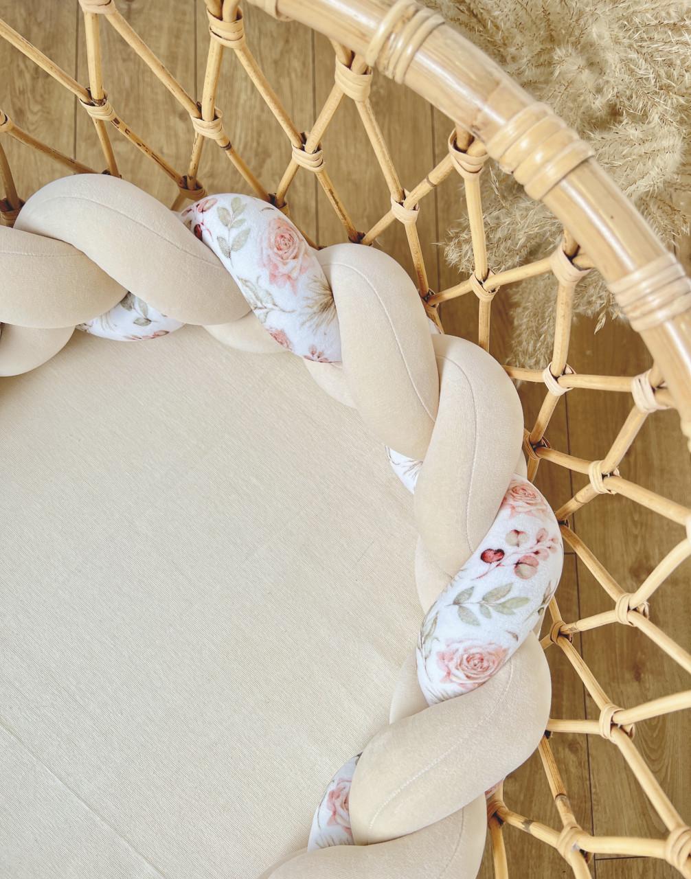 Protectie impletita din bumbac catifelat, Sparrow, Almond Flowers, 340cm - 1122