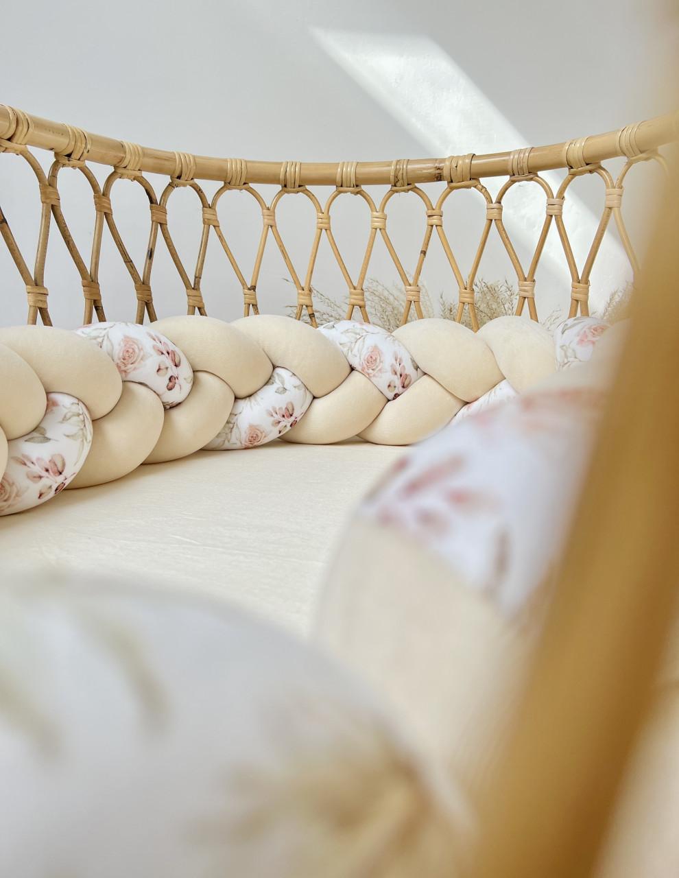 Protectie impletita din bumbac catifelat, Sparrow, Almond Flowers, 340cm - 1123