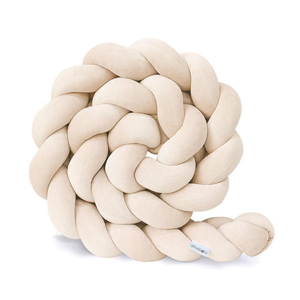  Protectie impletita din bumbac catifelat, Sparrow, Velvet Almond, 200cm