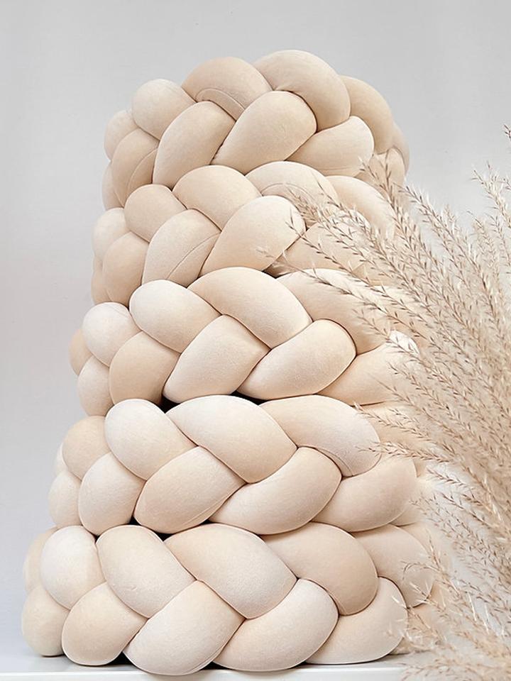 Protectie impletita din bumbac catifelat, Sparrow, Velvet Almond, 200cm - 3920