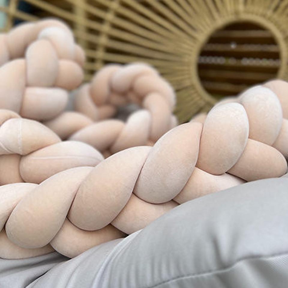 Protectie impletita din bumbac catifelat, Sparrow, Velvet Beige, 200cm - 7119