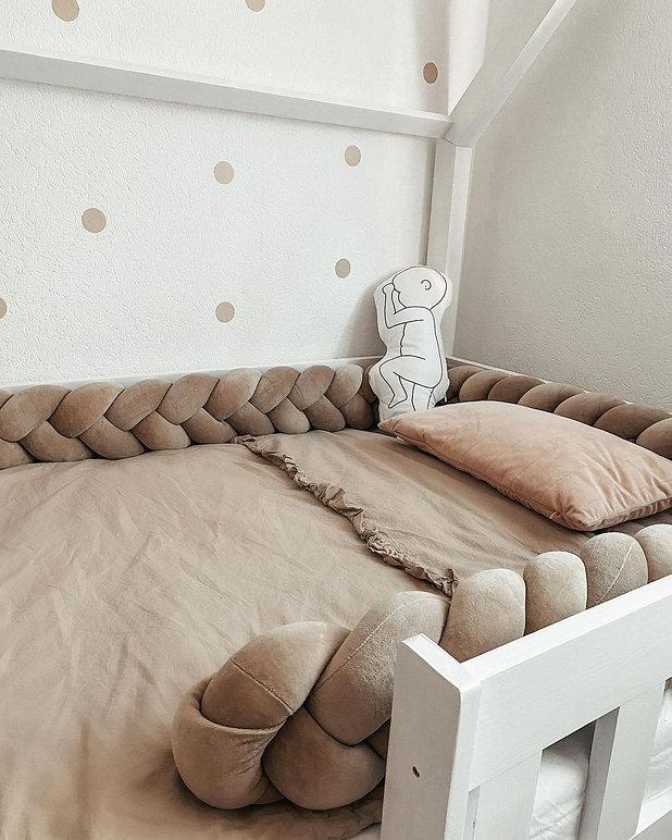 Protectie impletita din bumbac catifelat, Sparrow, Velvet Cappucino, 200cm - 7460