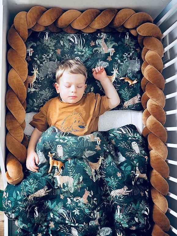 Protectie impletita din bumbac catifelat, Sparrow, Velvet Cinnamon, 200cm - 1954