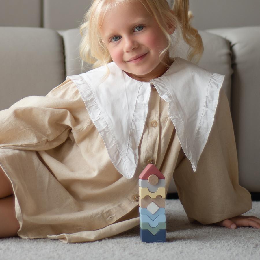 Set Constructii Turn - 10 piese - jucărie din lemn Cubika  - 928