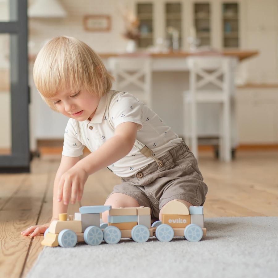 Trenuleț express  - jucărie din lemn Cubika - 6098